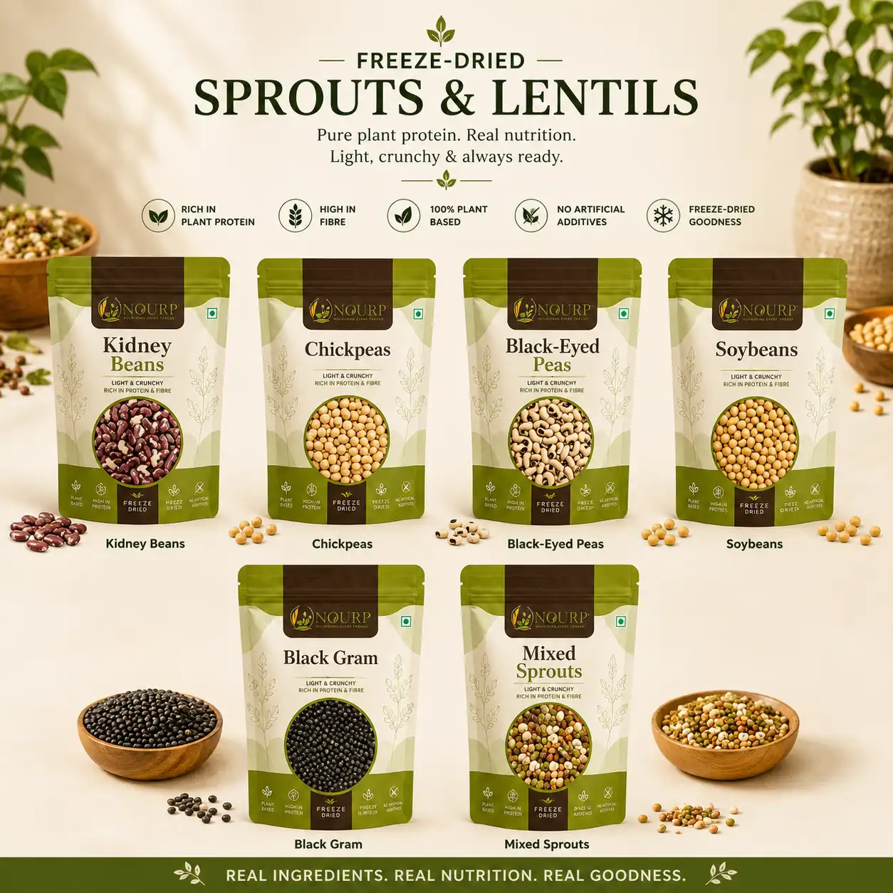 Freeze-Dried Sprouts & Lentils